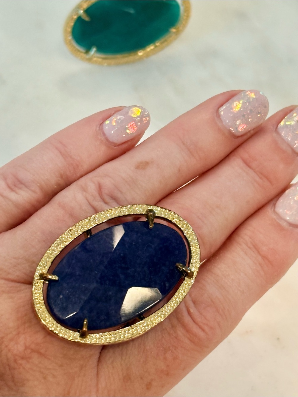 Vintage Kendra Scott Gold Purple Stone Statement Ring